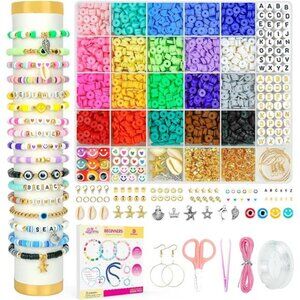Clay Beads Bracelet Making Kit for Beginner 5000 Pcs Preppy Polymer